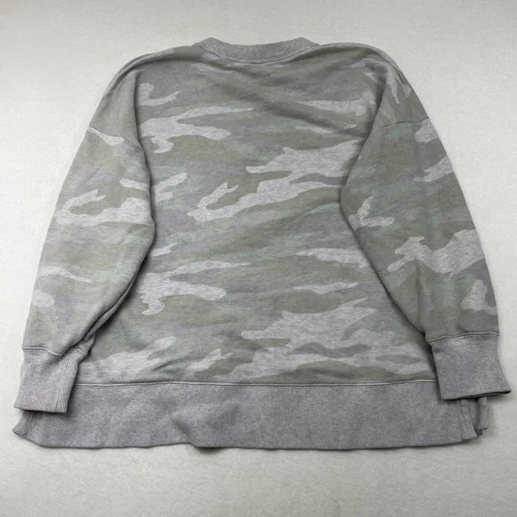 Aerie Oversized Camo Sweatshirt Size XL Green Muted Terry Loungewear Athleisure - Picture 2 of 10